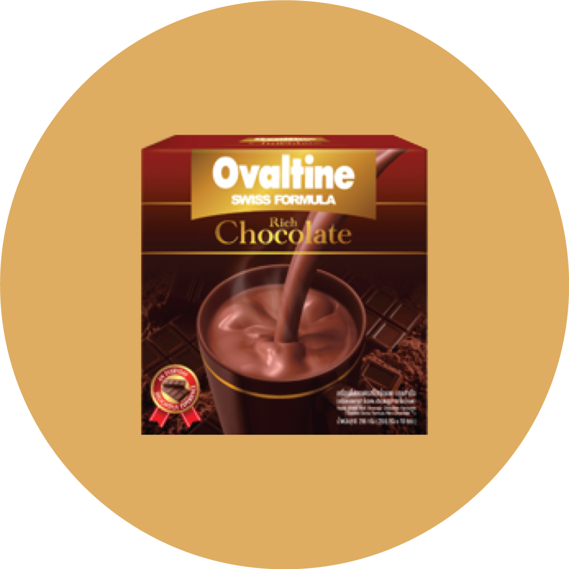Ovaltine swiss rich chocolate โอวัลติน สวิส ริช ช็อกโกแลต หอม เข้มข้น กลมกล่อม อร่อยลงตัวด้วยความเข้มข้นของโกโก้และช็อกโกแลตแท้คุณภาพดี ให้คุณได้ดื่มด่ำรสสัมผัสเข้มข้นจากช็อกโกแลตที่จะทำให้ทุกช่วงเวลาเป็นช่วงเวลาแห่งความสุข แก้วโปรดของคนรักช็อกโกแลต โอวัลติน สวิส ริช ช็อกโกแลต